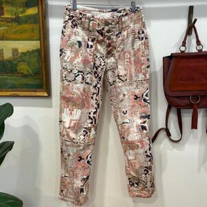 Anthropologie Wanderer Pants High Waist Boho Tapestry Print Size 27